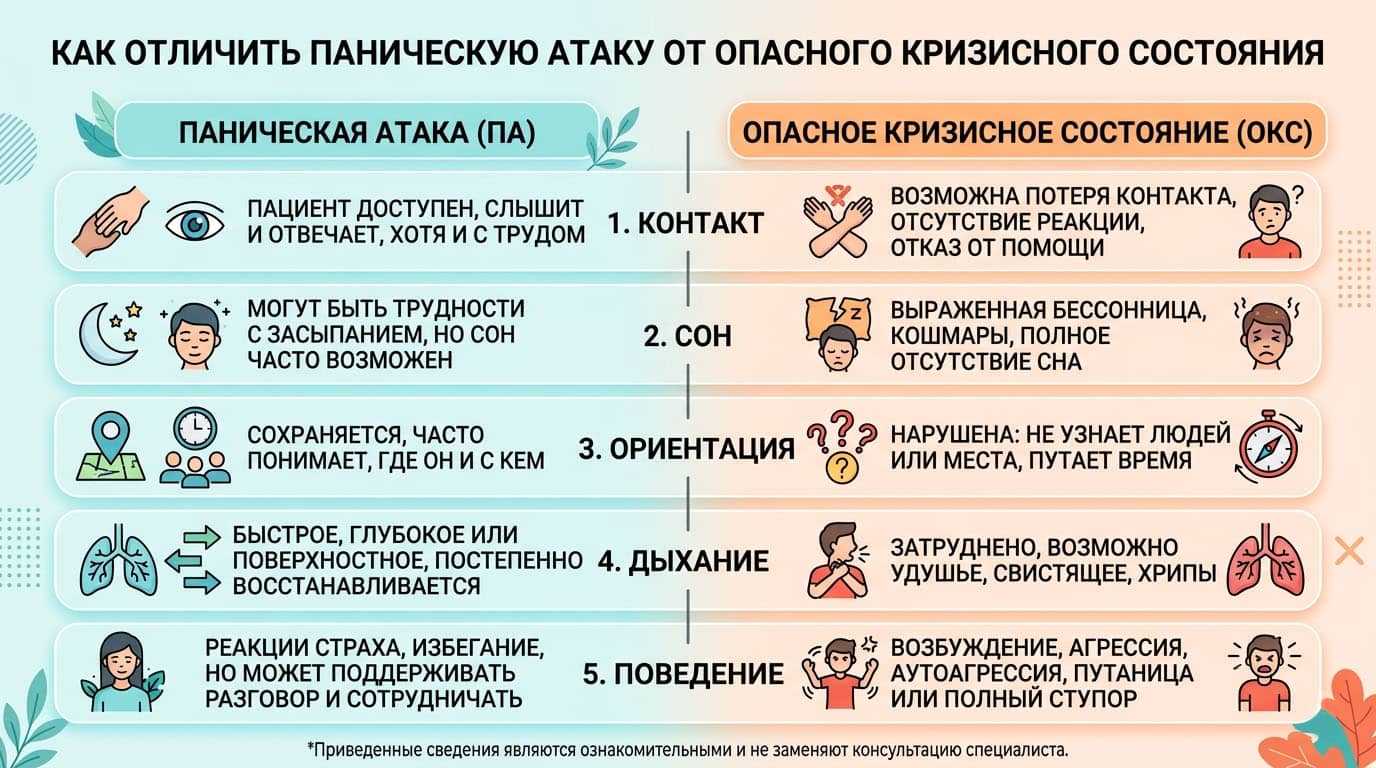 Как отличить паническую атаку от опасного кризисного состояния